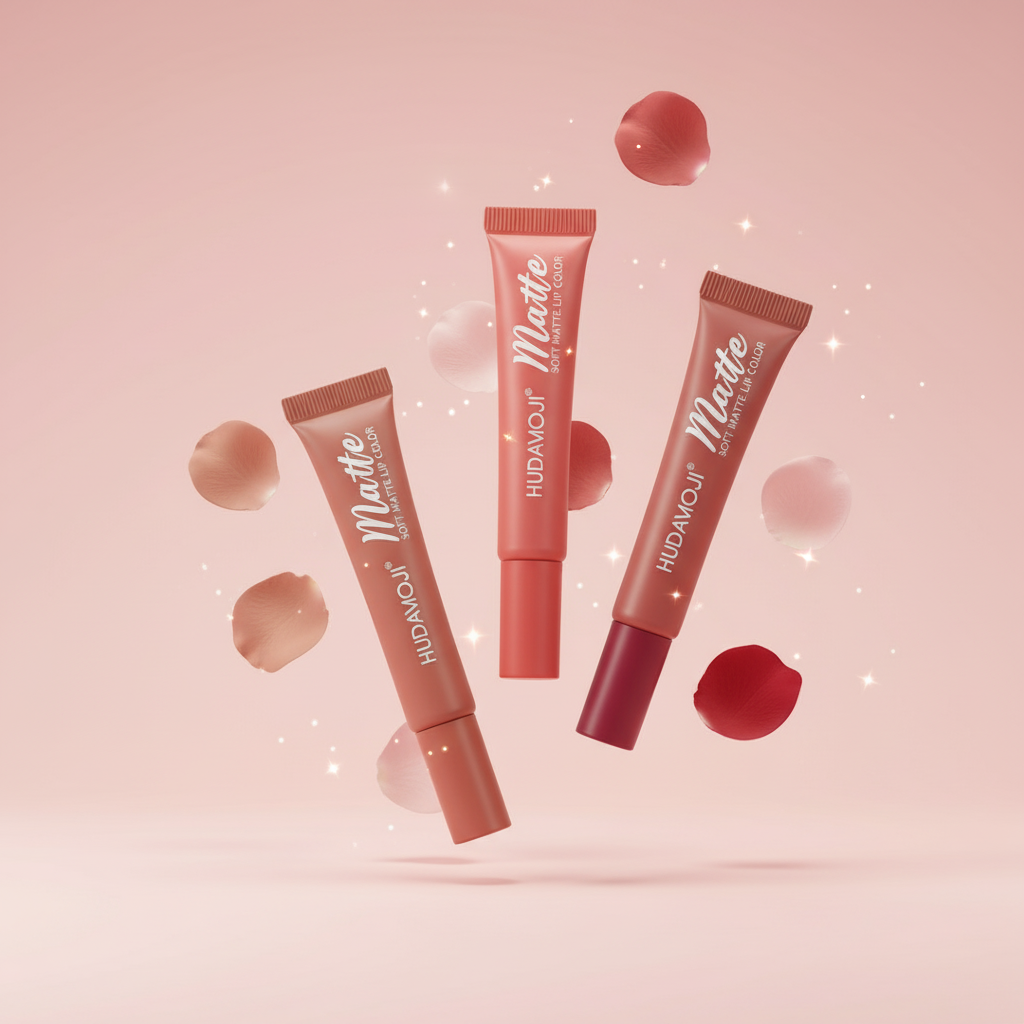 HUDAMOJI Matte Liquid Lipstick Bundle | 3 Gorgeous Shades | Long-Lasting Soft Matte Finish | Professional Lip Color Set